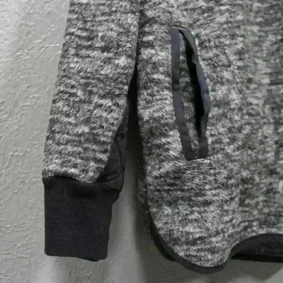 ABERCROMBIE Sweatshirt Fleece Quilted Gray Pullover Jacket Snap Neck Women Large - Picture 5 of 10